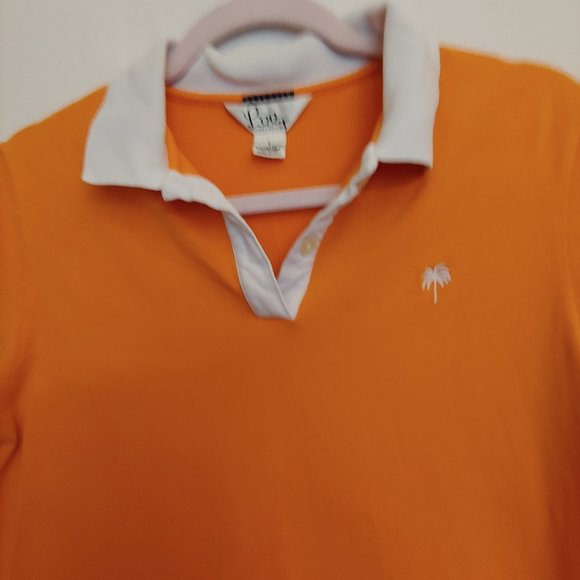 Lilly Pulitzer vintage orange and white polo shirt size Large - Picture 4 of 7
